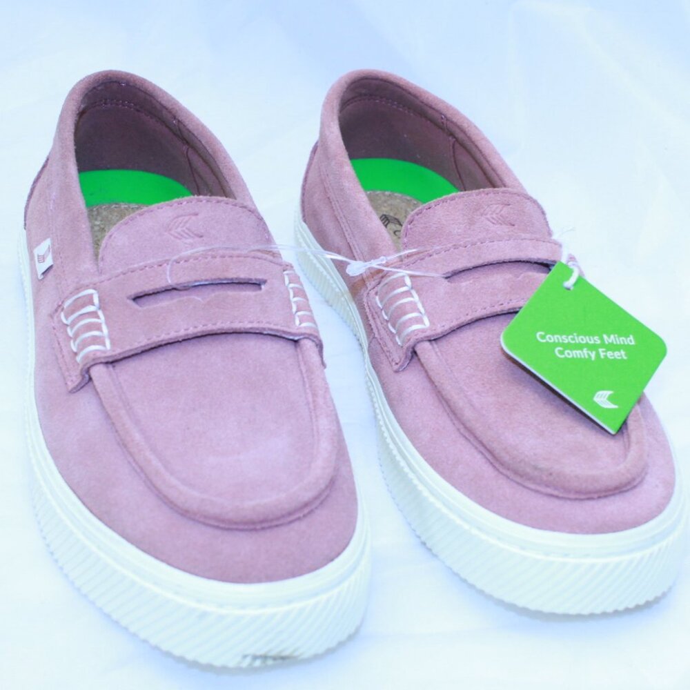 Cariuma Size W 8 M 6.5 Withered Rose Suede CAJU Rubber Sole Mock Penny Loafer